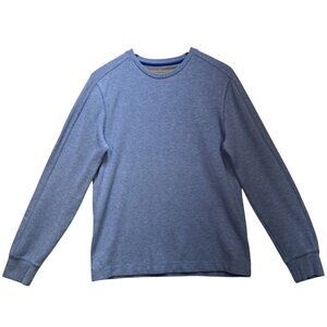 Banana Republic Mens Waffle Knit Relaxed Fit Long T-Shirt Sz L Blue Stretch